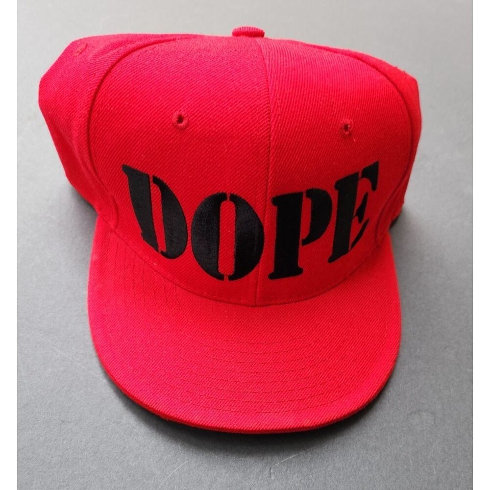 DOPE Hat Mens Fitted Red Baseball Cap Size 7.5